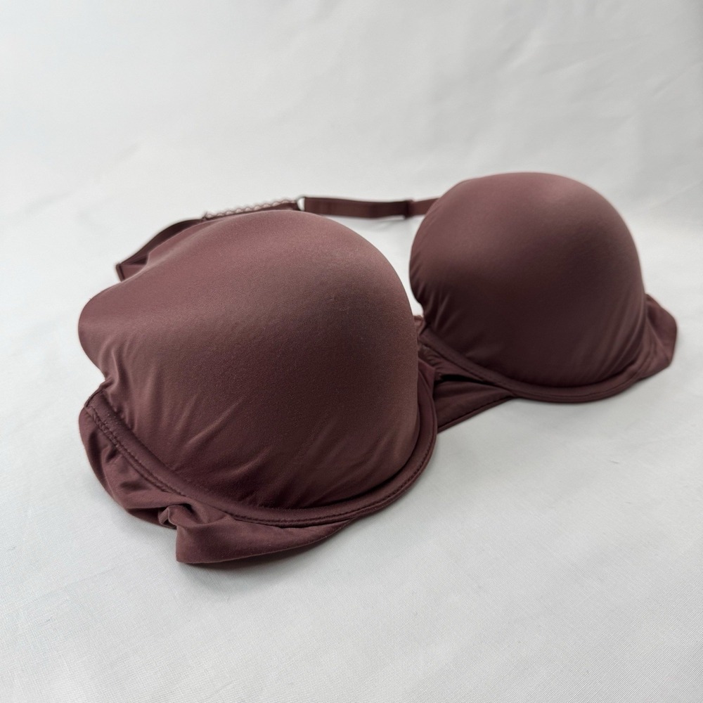 Victoria's Secret Lined Demi Bra 36DD Racerback Maroon Underwire Front Clasp